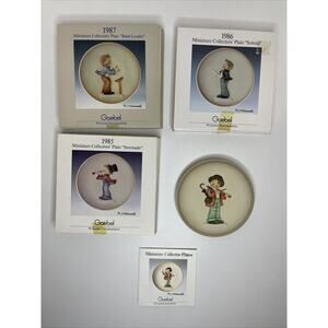 Goebel M.J. Hummel Miniature Collector Plate Lot Little Music Makers 4 Total